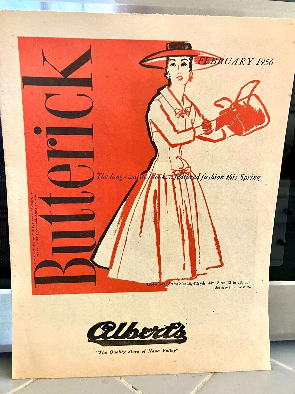 Butterick Fashion News Feb 1956.Tri Color,Seperates,Skirs,Long Waist, Boy Coats