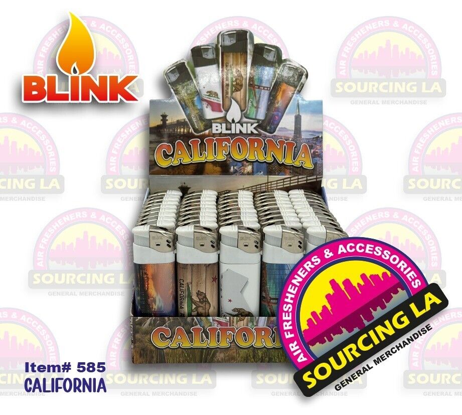 California Blink Lighters Assorted Designs - 50 Ct Box
