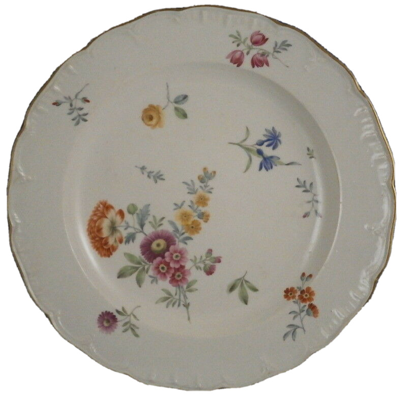 Antique 18thC 1782 Frankenthal Porcelain Floral Plate Porzellan Teller German #3