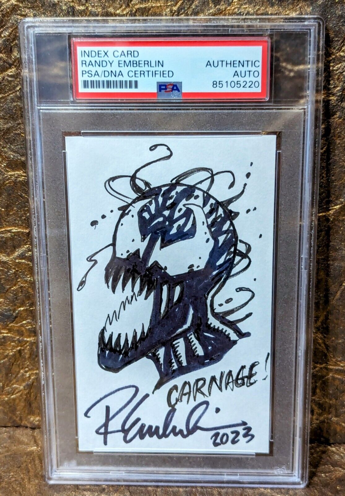 Randy Emberlin Autograph Hand Drawn Signed Venom Sketch PSA DNA