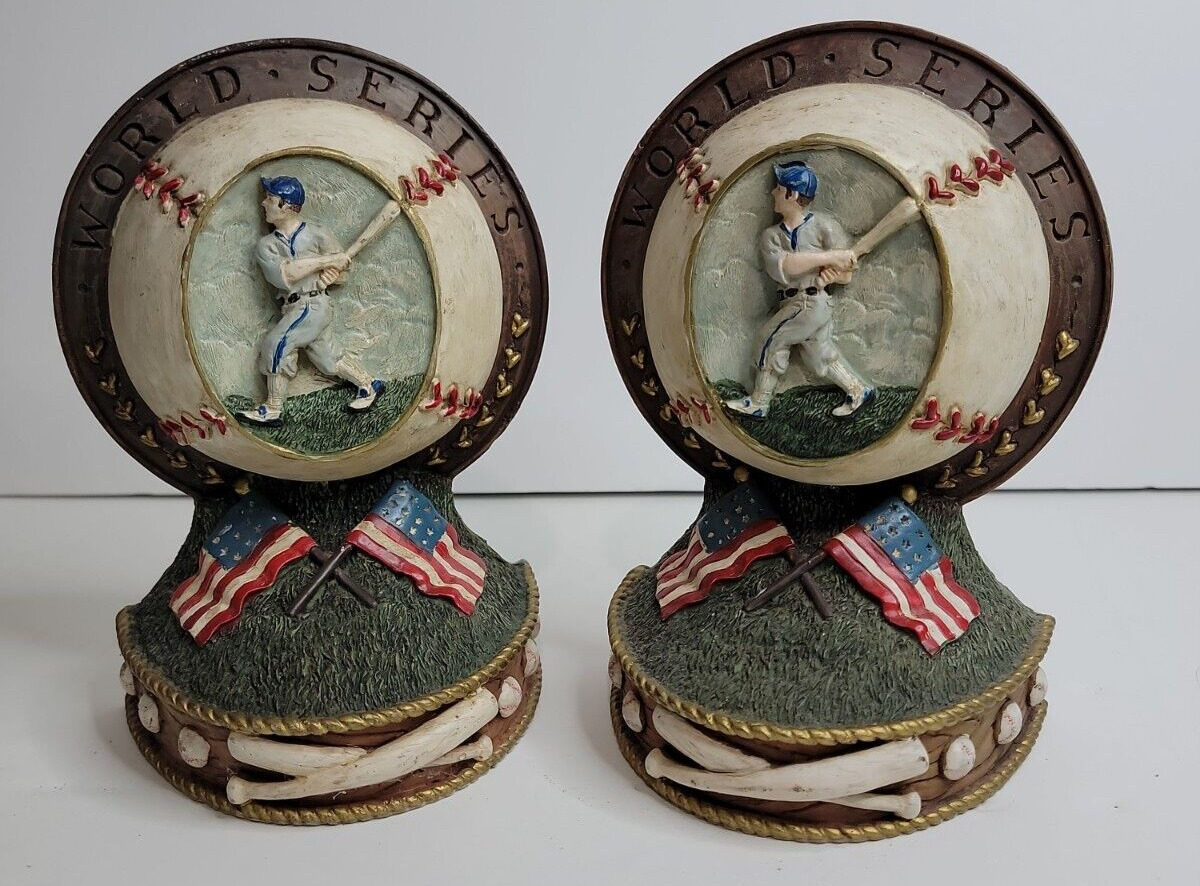 World Series Baseball Bookends Americana Collection Heavy Book Ends Vintage