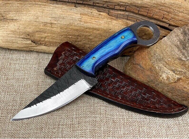 High Carbon Steel Handmade Personalized Full Tang Pocket Knife Wood Handle