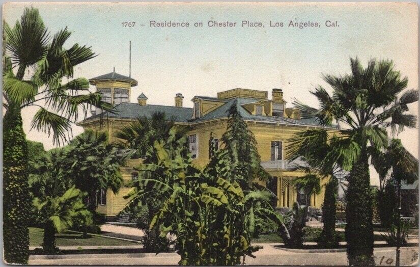 LOS ANGELES, California Hand-Colored Postcard 