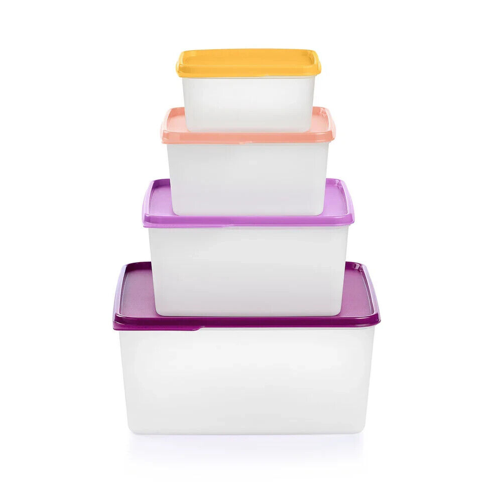 NEW Tupperware Keep Tabs KeepTabs Nesting Container 2/5/10.5/19 Cup Set4 Purple