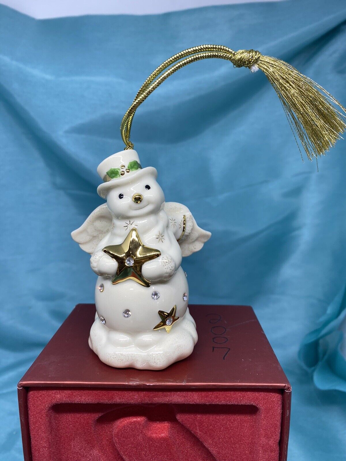 Lenox 2004 “Razzle Dazzle” Miniature Snowman Christmas Tree Ornament