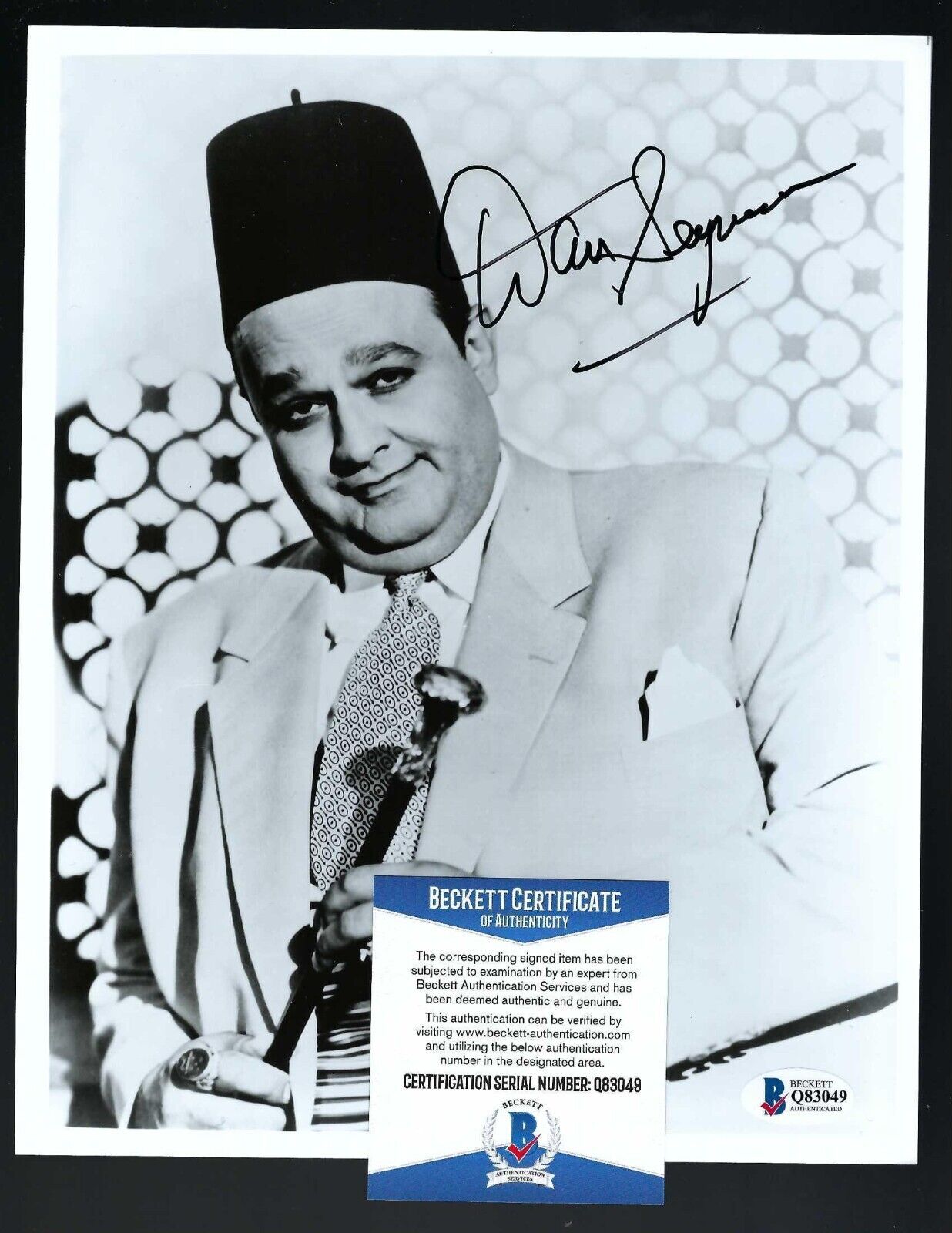 Dan Seymour Signed 8x10 photograph BAS Authenticated Casablanca