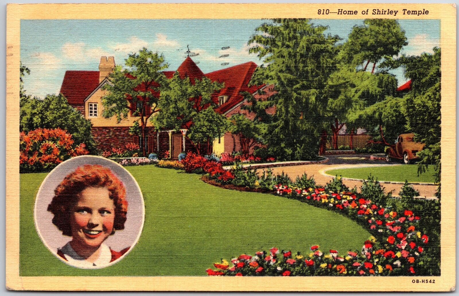 Bakersfield California CA, 1942 Home of  Shirley Temple, House, Vintage Postcard