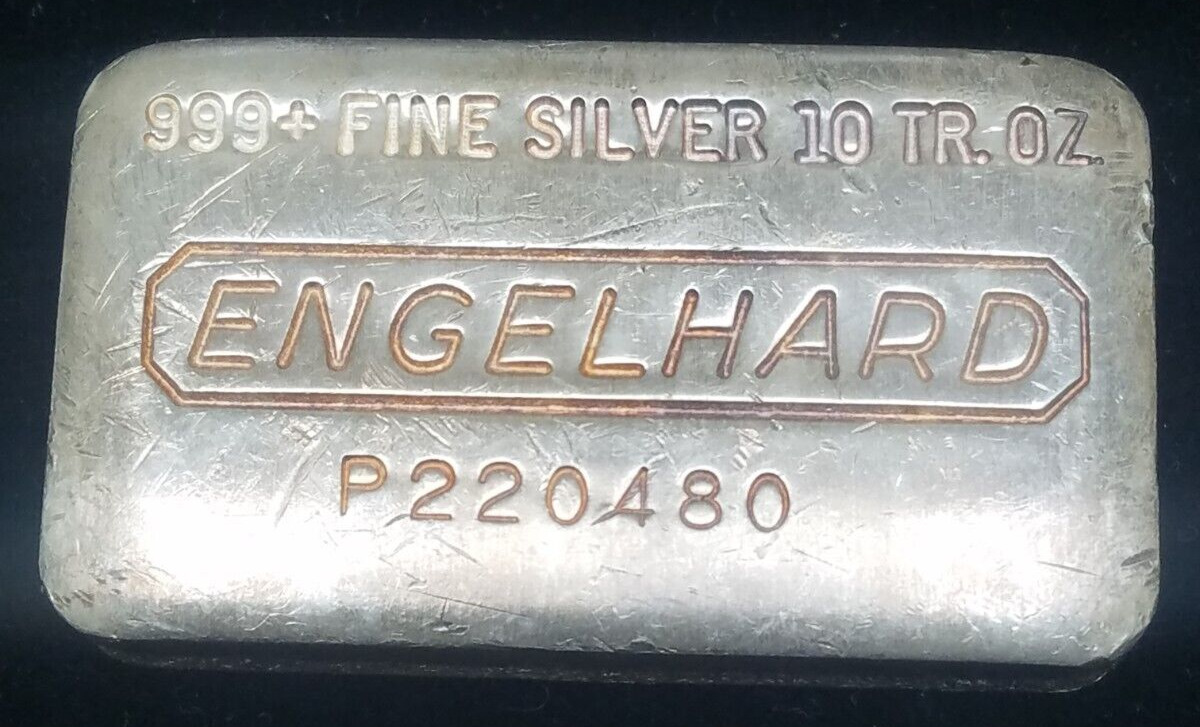 Engelhard 10 Oz .999 Silver Bar Vintage Loaf 11th Series Serial #P220480