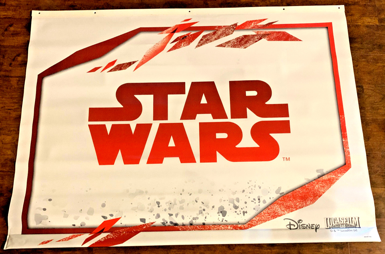 Star Wars Vinyl Wall Banner 4\' x 3\' Feet RARE RED Logo Movie Poster LucasFilm