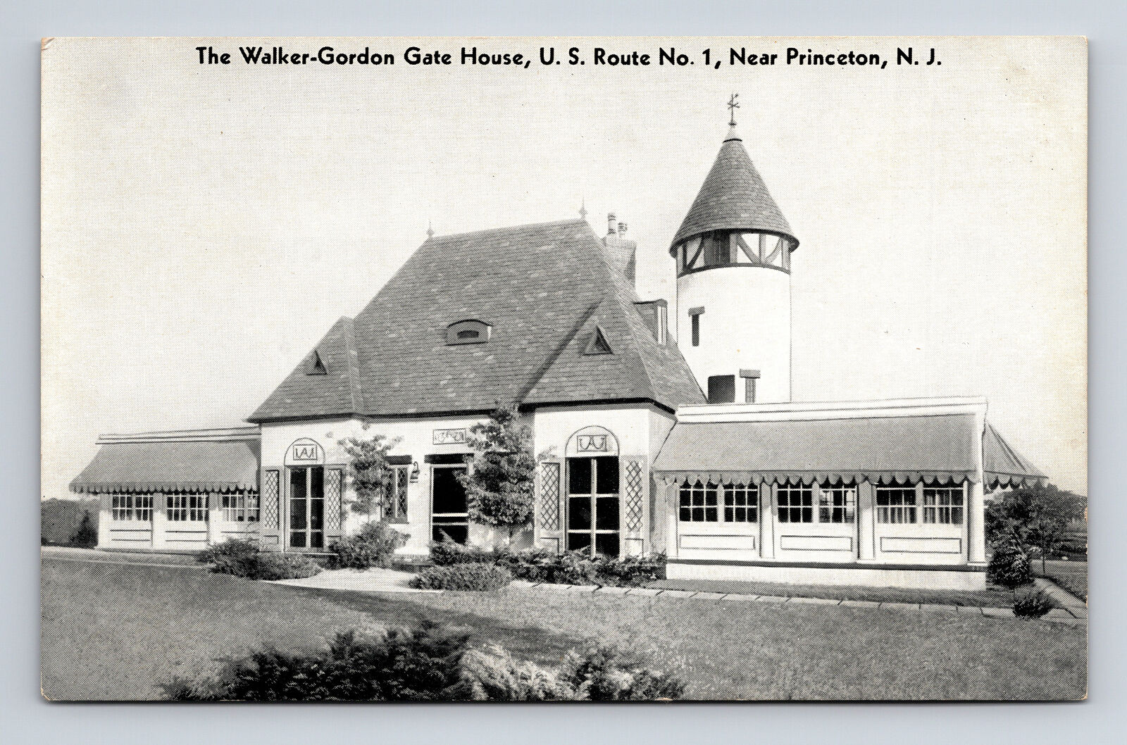 c1938 Walker-Gordon Gate House Restaurant Route 26 Plainsboro NJ Postcard