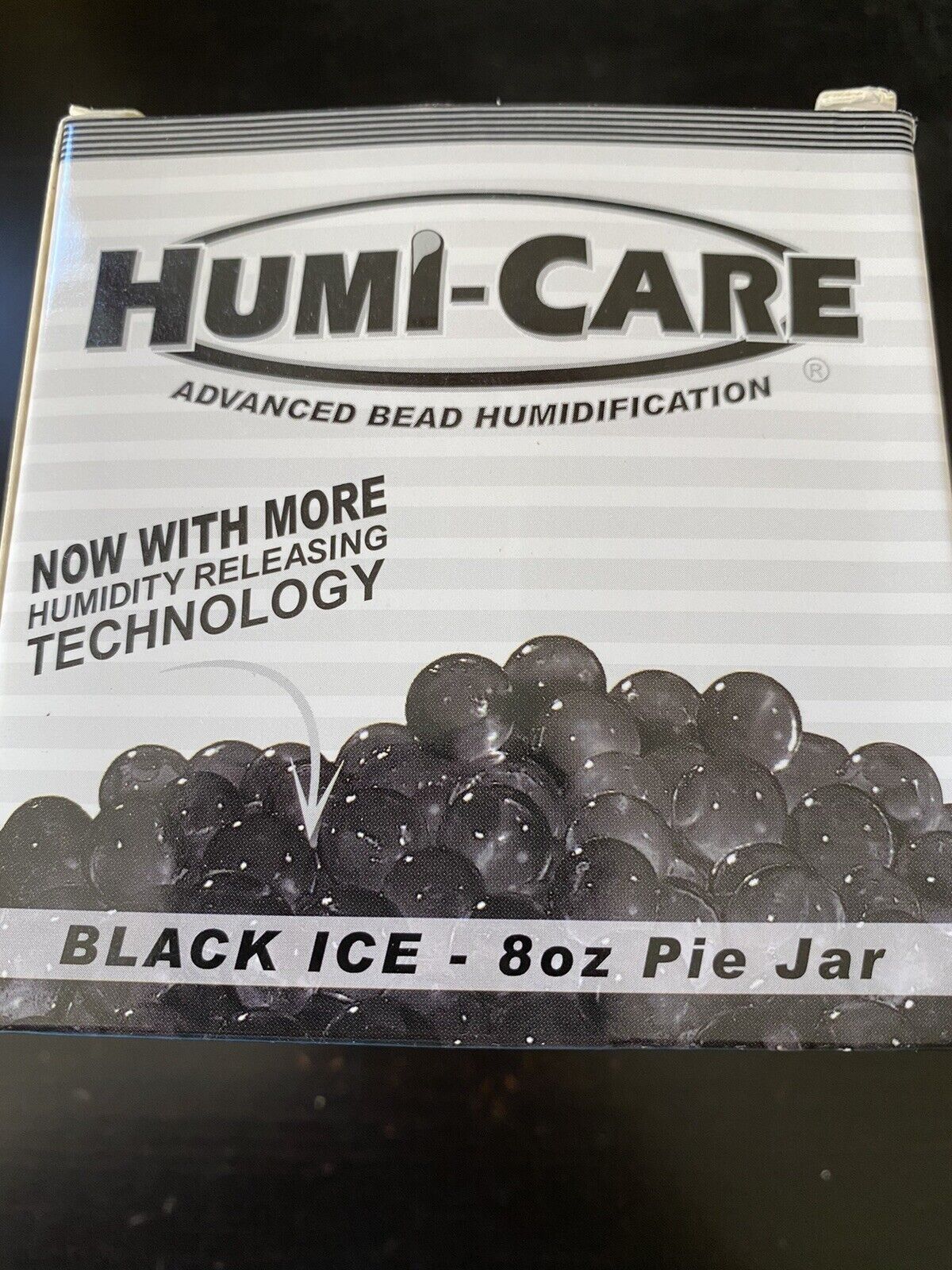 Humi-Care Black Ice 8oz Cigar Humidor Humicare Gel Pie Jar - New