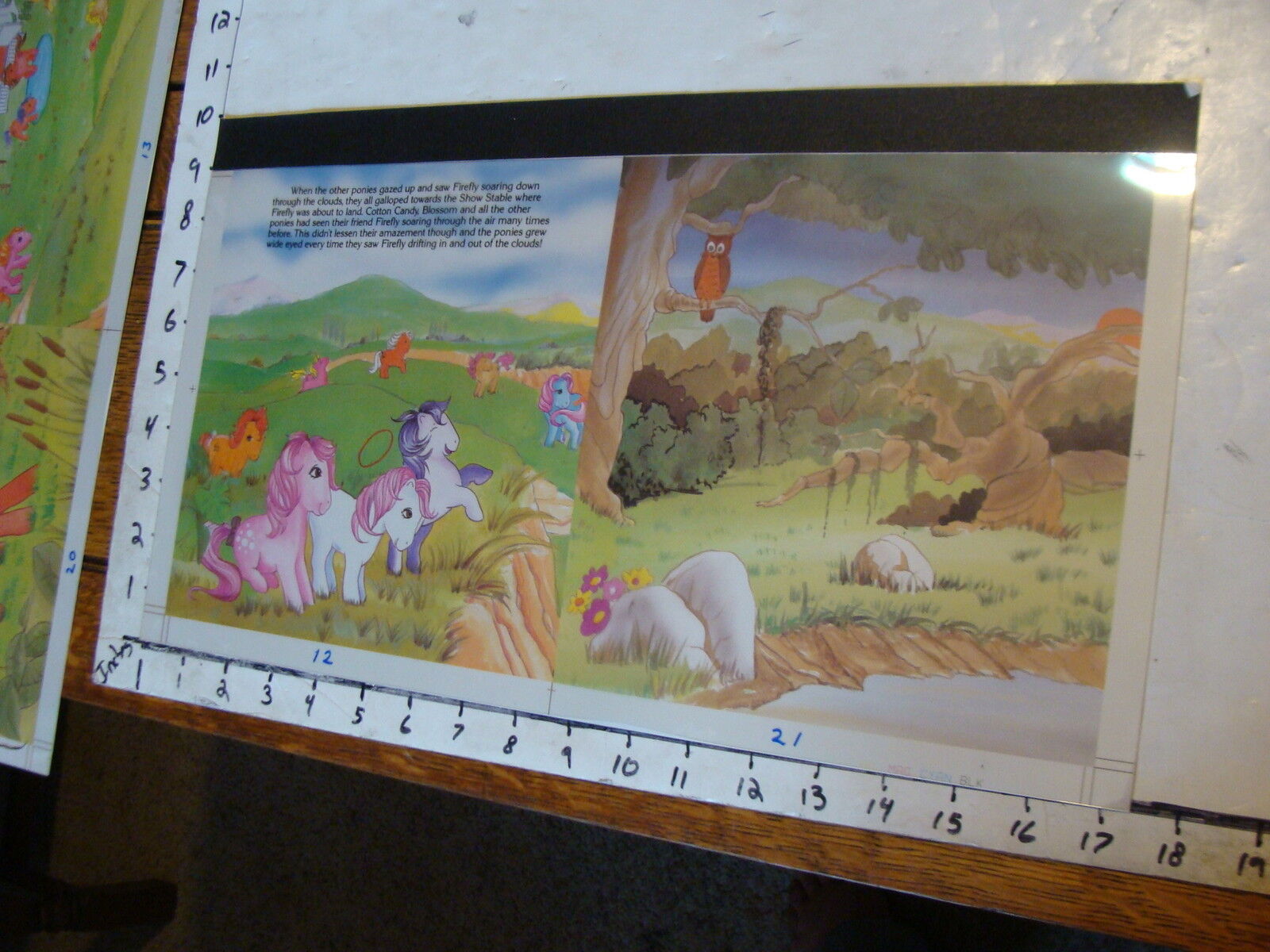 1984 My Little Pony ORIGINAL ART from Adventure book: COTTON CANDY, BLOSSOM, FIR