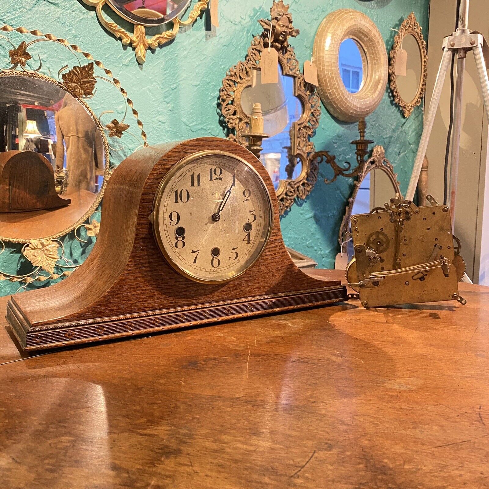 Antique Haller German Art Deco Mantle Clock 1930s & Anvil Westminster Movement