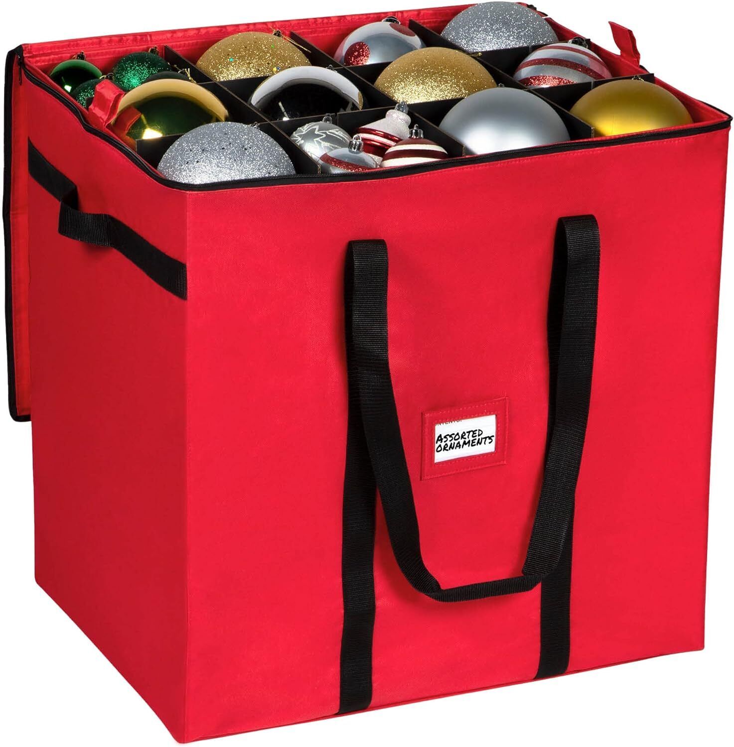 Christmas Ornament Storage Container - Heavy Duty 600D Tear Resistant Material.