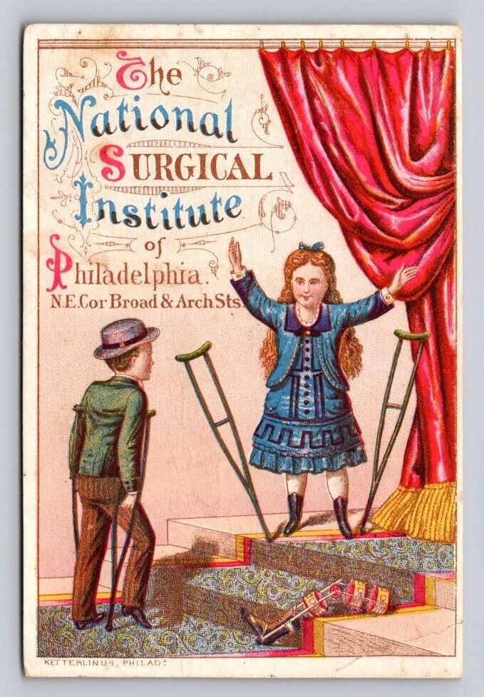 National Surgical Institute Girl Tossing Crutches Philadelphia P72