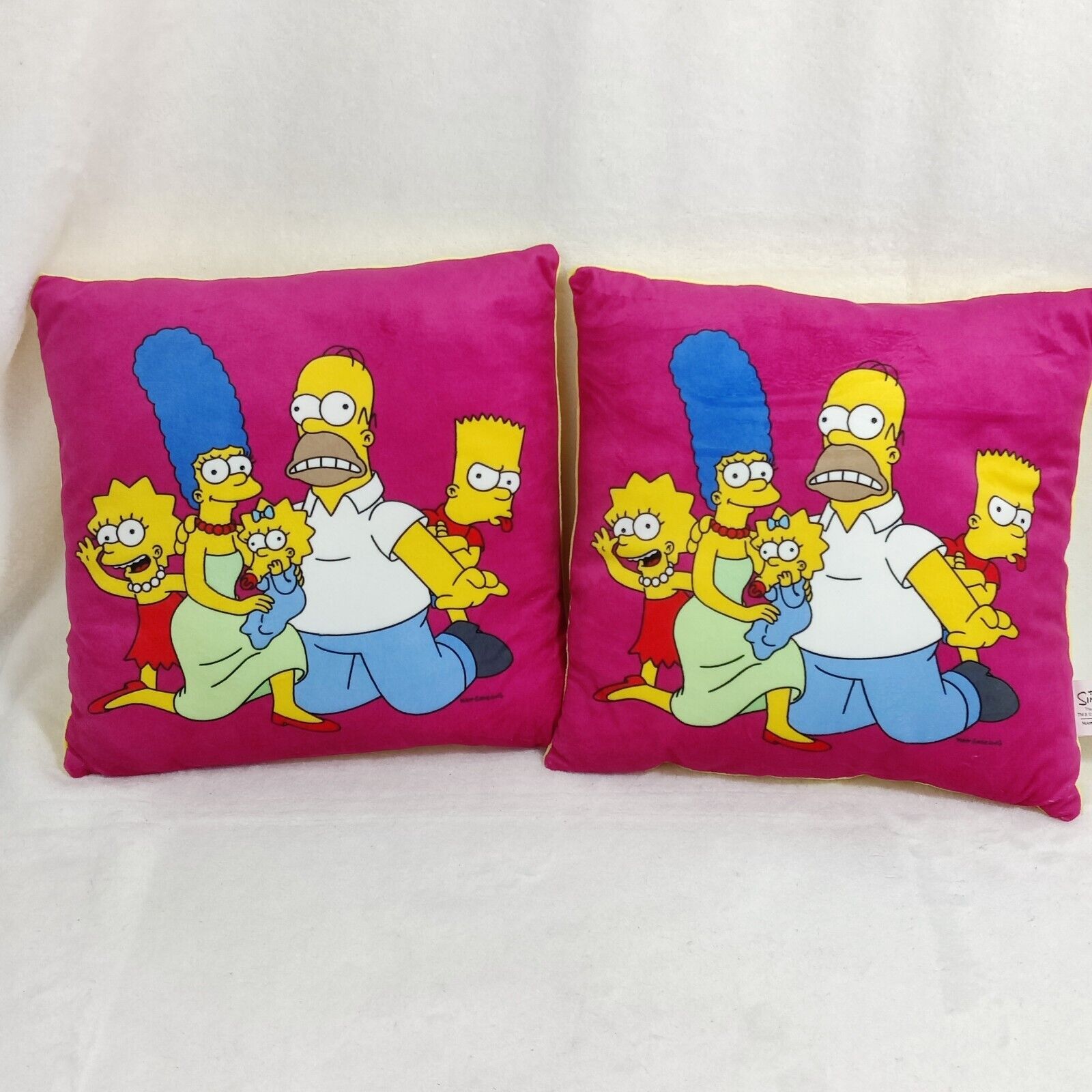Simpsons universal studios family portrait pillow X 2 Bart Homer Maggie Lisa