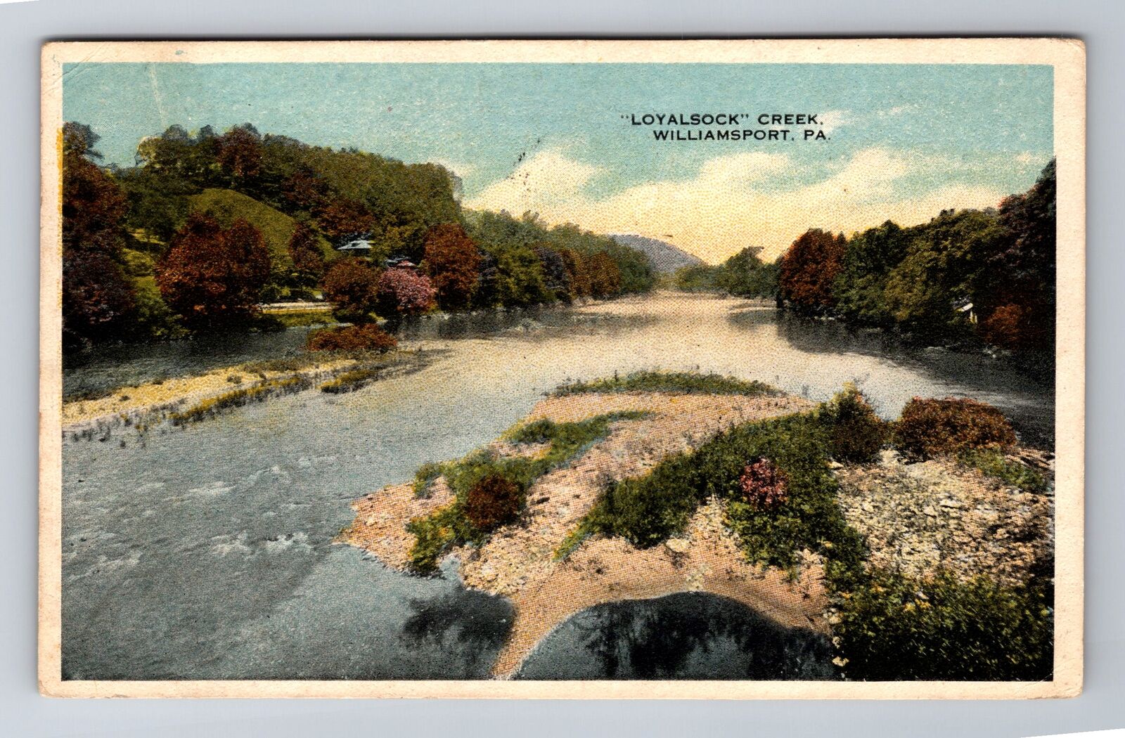 Williamsport PA-Pennsylvania, Loyalsock Creek, Antique, Vintage c1918 Postcard