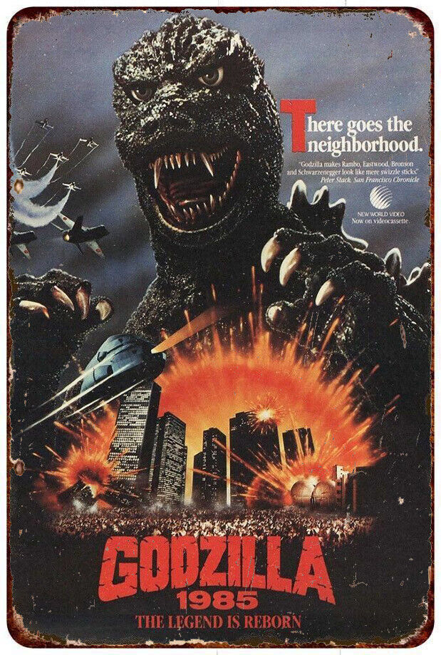 1985 GODZILLA Theater Movie Release Vintage Look Reproduction metal sign