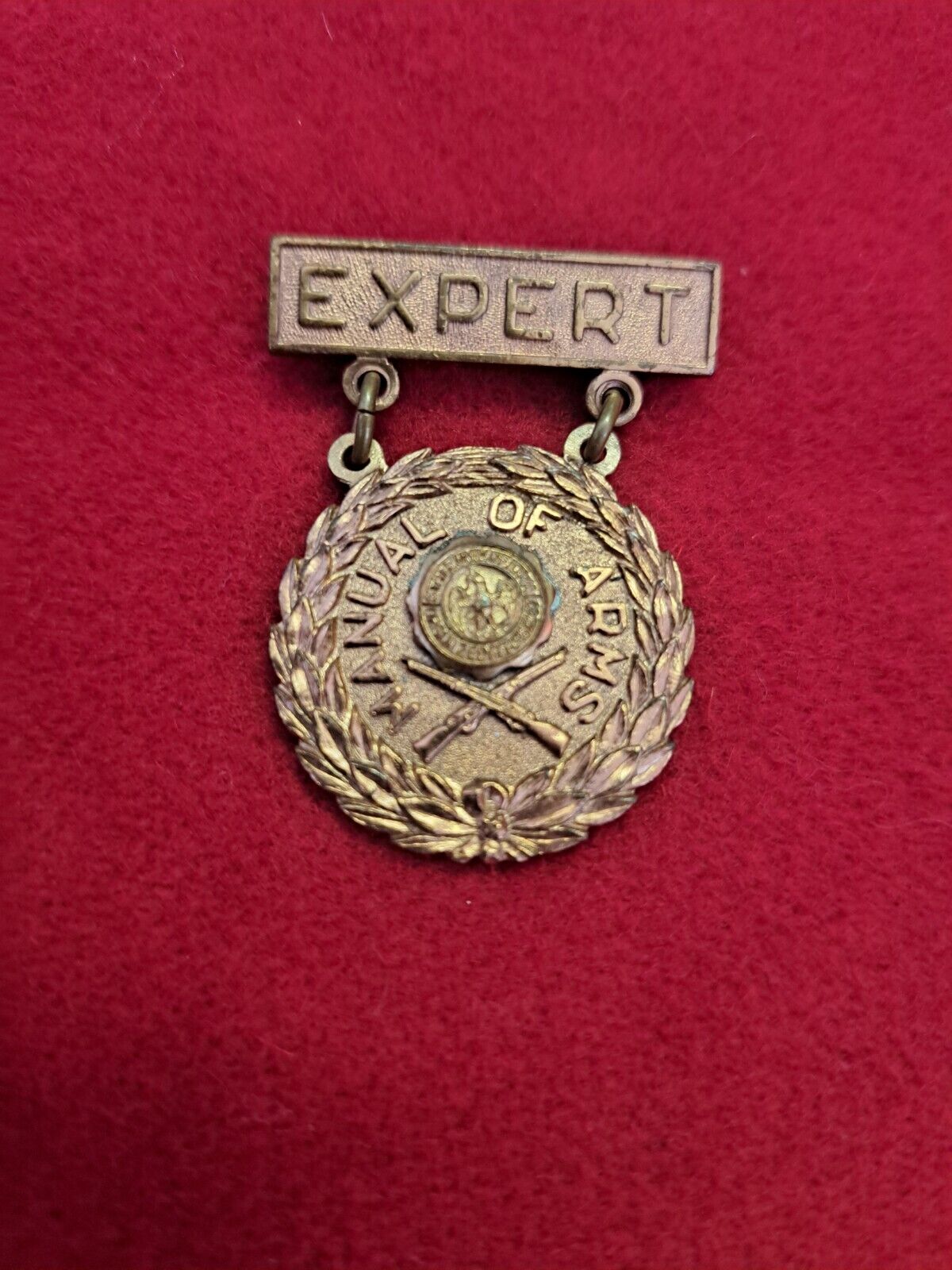 University of Iowa ROTC Manual Of Arms Expert Medal 1940\'s Military Copper