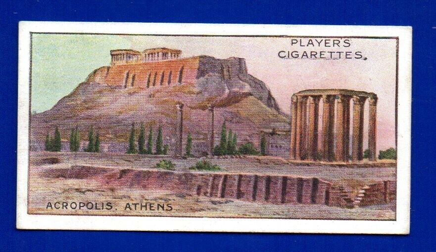 ACROPOLIS ATHENS GREECE 1916 JOHN PLAYER WONDERS OF THE WORLD #2 VG-EX+ 