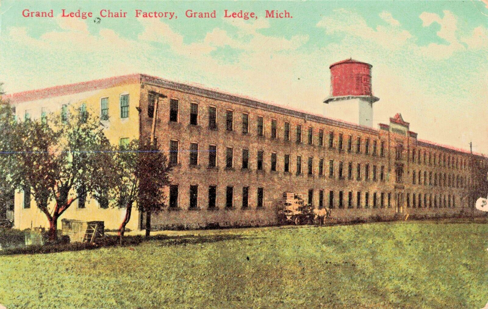 Postcard MI Grand Ledge Michigan-Chair Factory-Antique Vintage c1915 (D14)