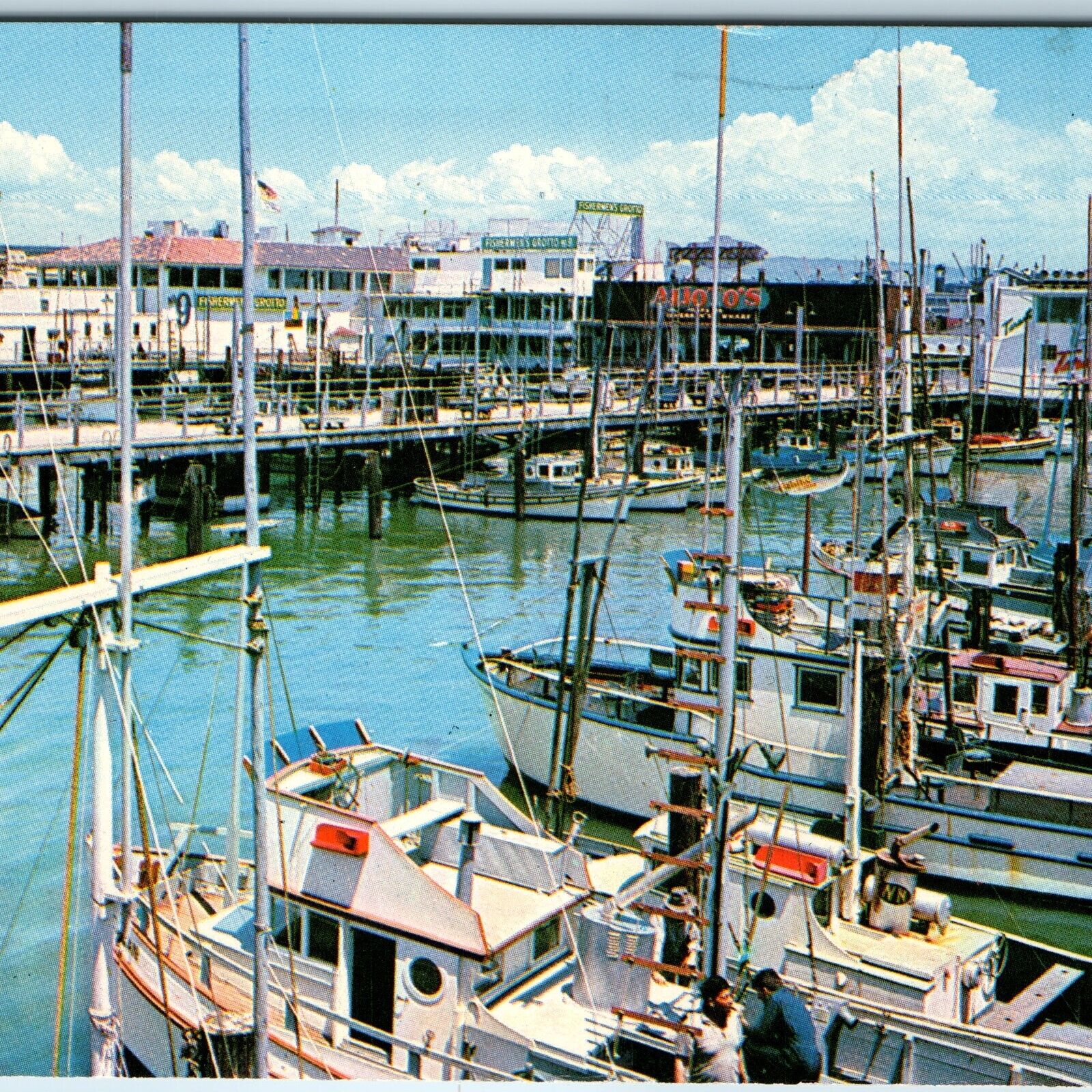c1960s San Francisco, CA Fishnerman's Wharf Lagoon Deep Sea Fishing Boat PC A256