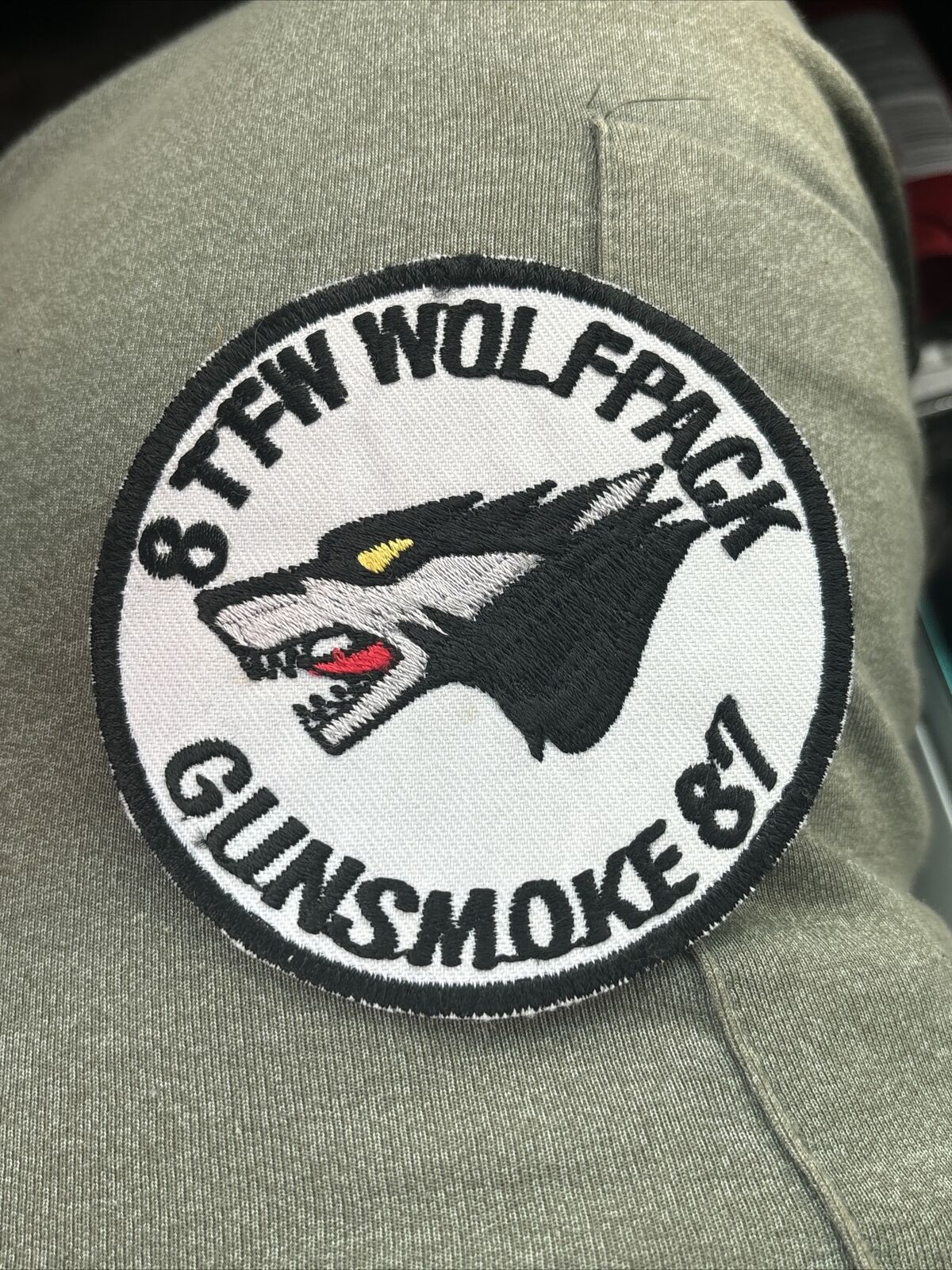 USAF 1987 GUNSMOKE FIGHTER MEET US AIR FORCE 8TH TFW WOLFPACK PATCH Vtg Rare