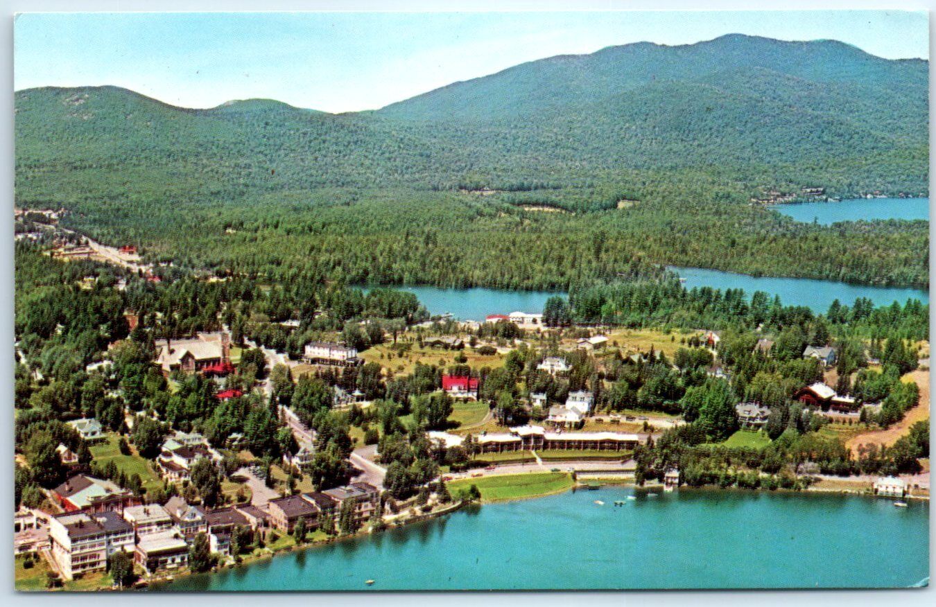 Postcard - Lakeside Motor Inn - Lake Placid, New York