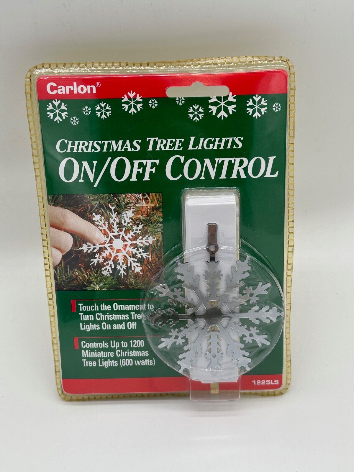 Vintage 2004 Carlon Christmas Tree LIghts On Off Control Silver Snowflake NIP