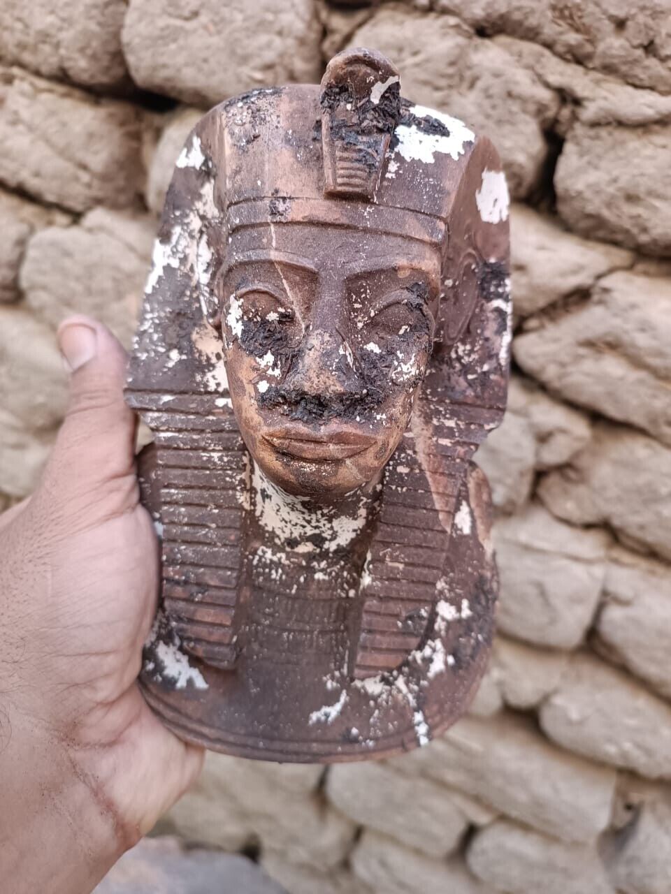 Unique Head of King Tutankhamun stone carving Rare Ancient Egyptian Antiques BC
