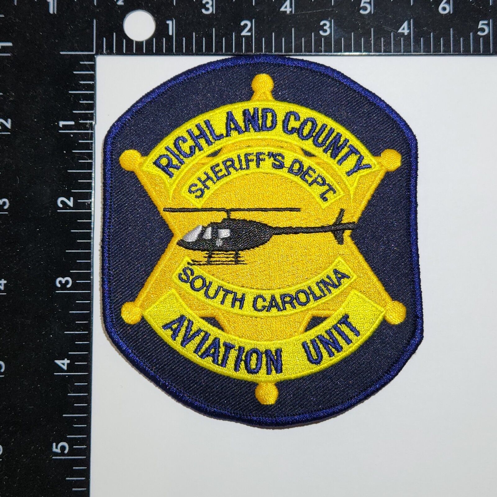 RICHLAND COUNTY, SC, SHERIFF AVIATION UNIT PATCH. 4x4.5 Inches. Great Condition
