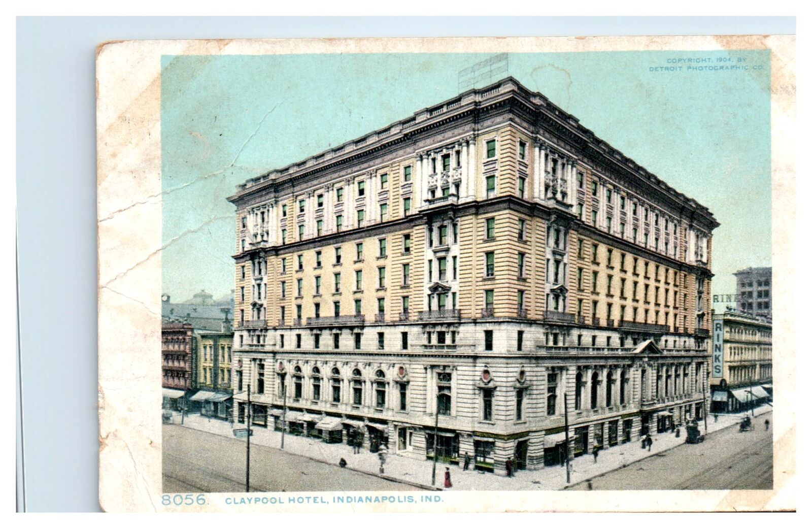 1911 Indianapolis, IN Postcard - CLAYPOOL HOTEL Detroit Photo