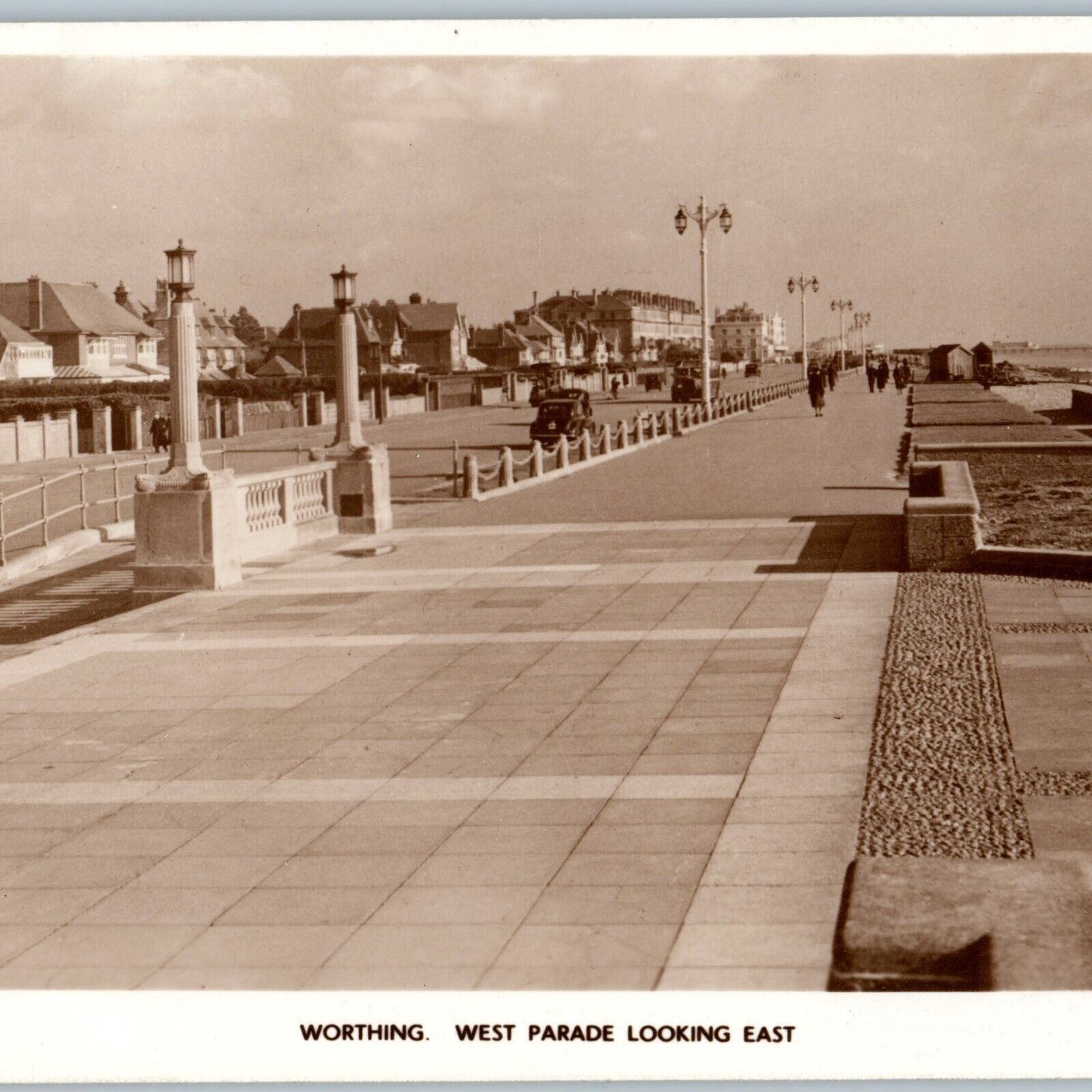 c1940s Worthing, West Sussex, England RPPC West Parade Pier Fancy Tokim UK A187