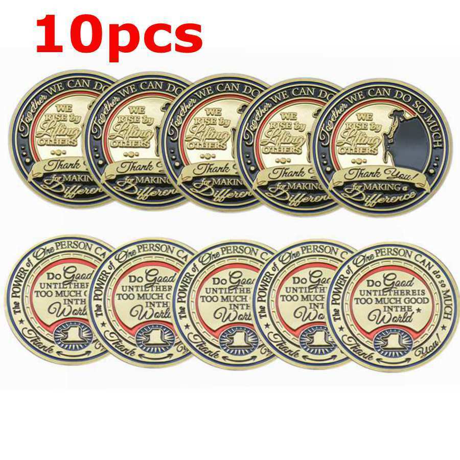 10pcs Thank You Gift challenge coin · Power of One · Make a Difference