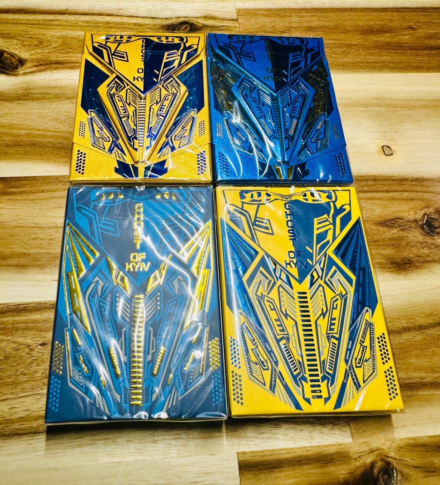 GHOST OF KYIV: 4 Decks of Playing Cards (2 folding tucks)