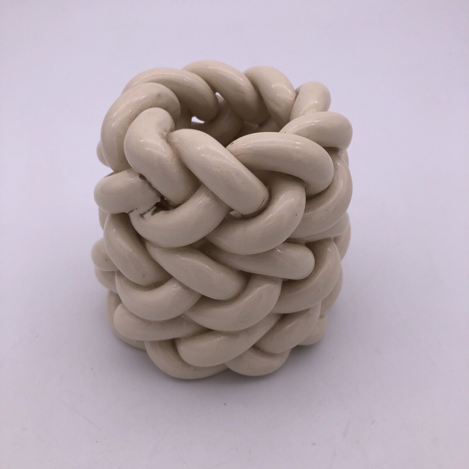 Vintage ceramic knot - open bottom pottery- unsigned