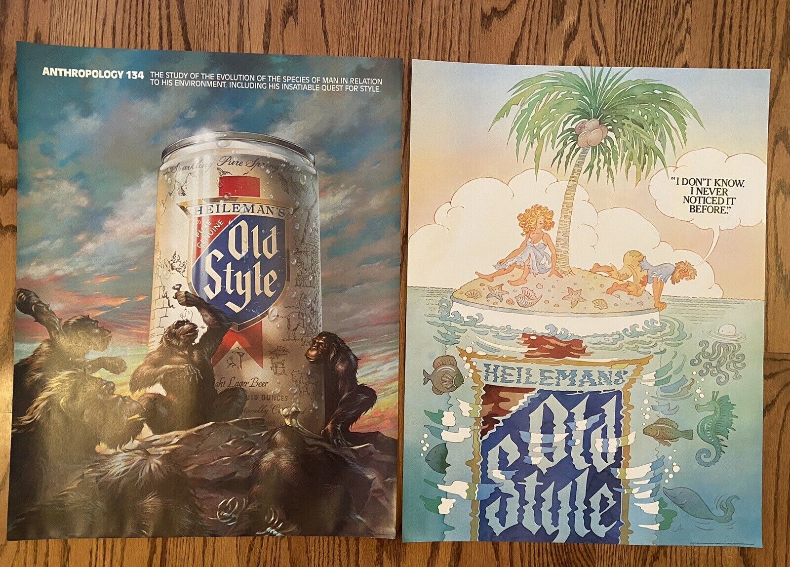 Vintage Old Style Beer Poster Sign Lot Of 2 NOS G Heileman’s