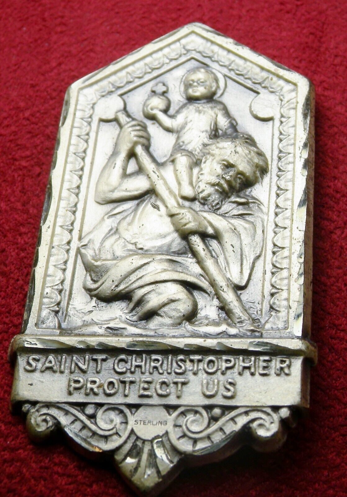 WWII Catholic Chaplain Willys Jeep MB ALL STERLING SILVER Canvas Top Visor Clip