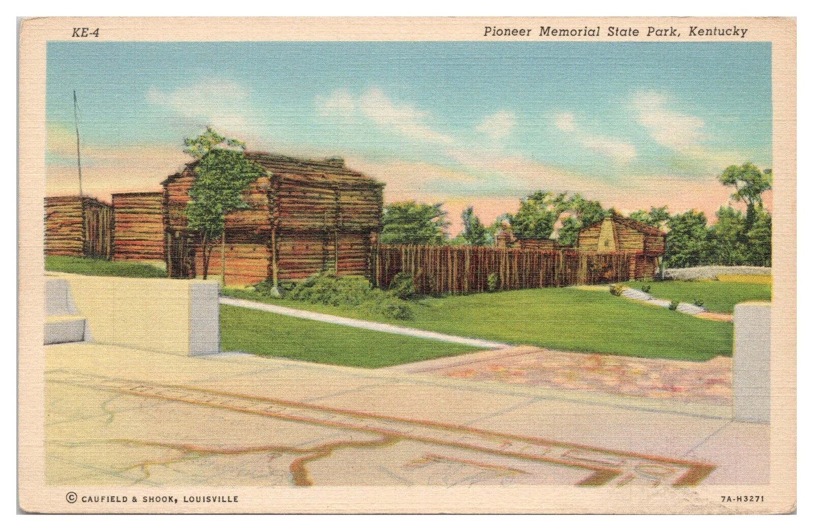 Pioneer Memorial State Park Kentucky Vintage Postcard Unused Linen