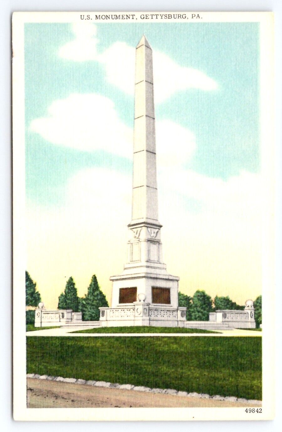 U S Monument Gettysburg PA Postcard