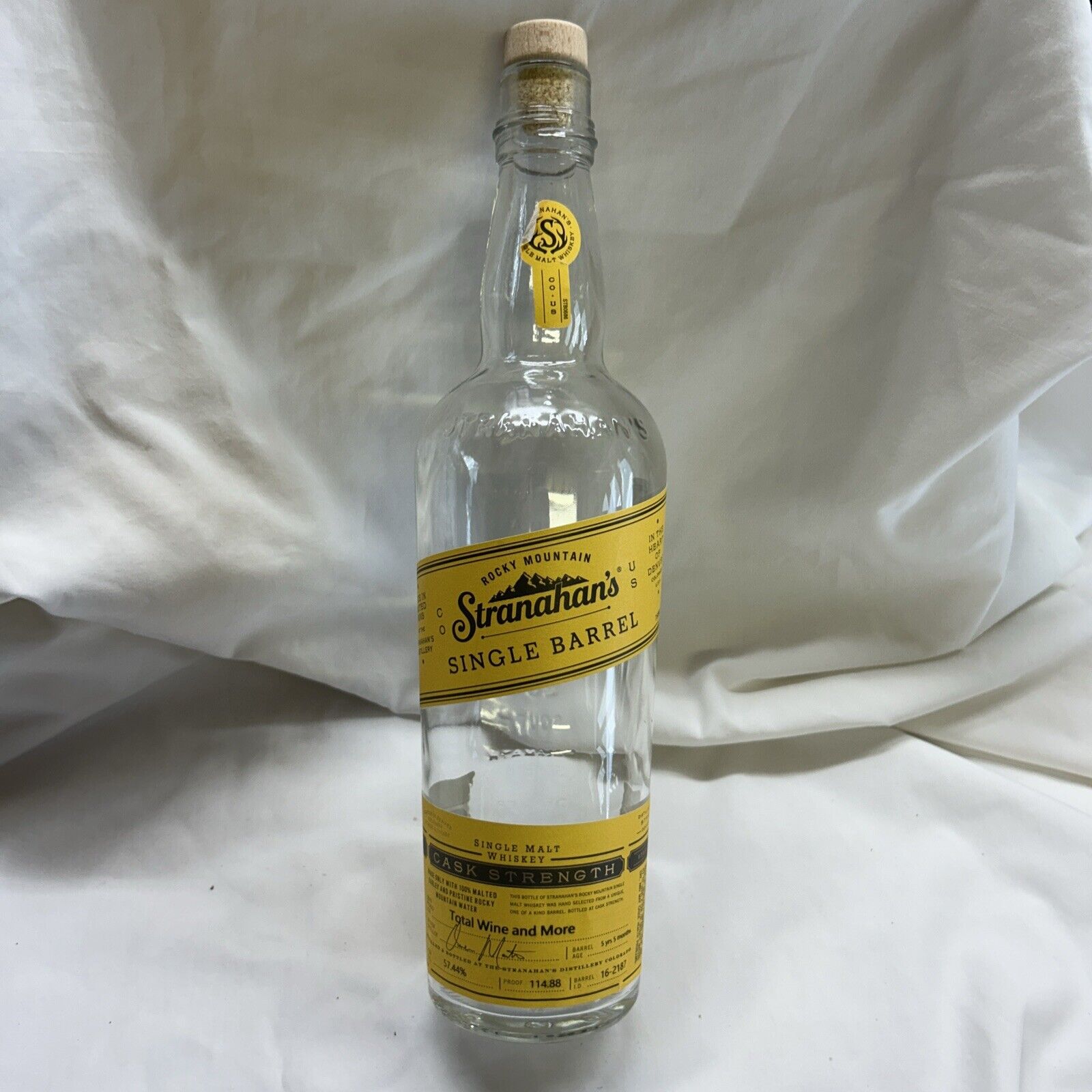 Empty Stranahan\'s Single Malt Colorado 750 mL Whiskey Bottle
