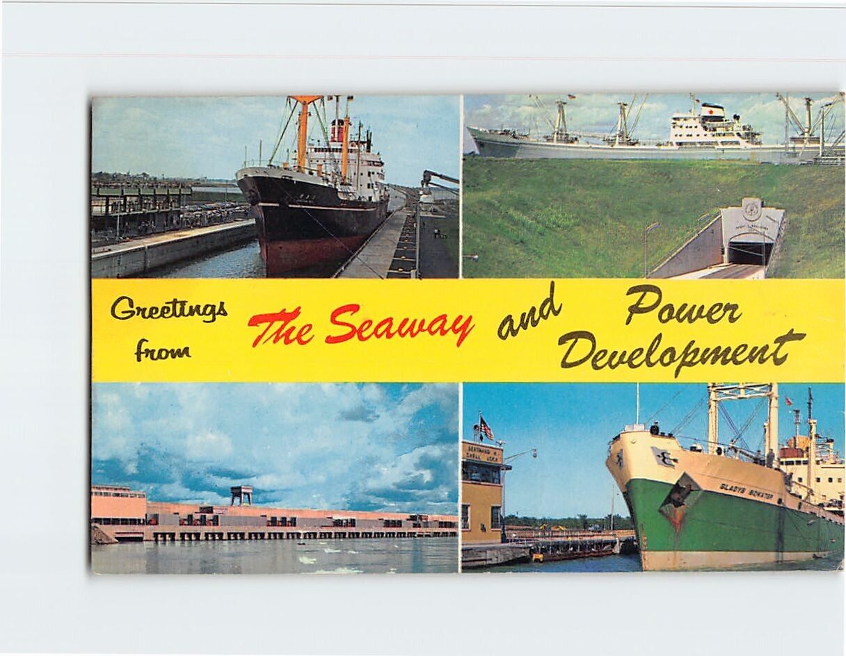 Postcard Greetings from The Seaway & Power Development Massena New York USA