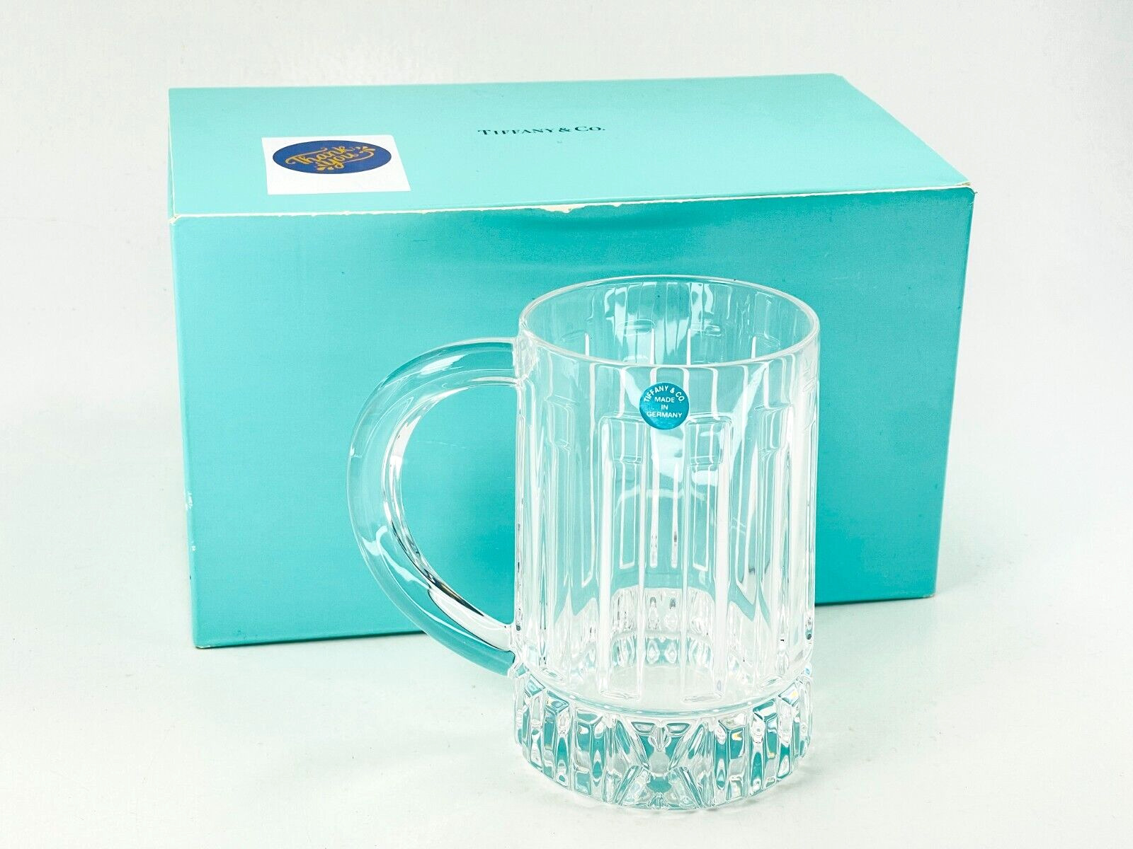 Vintage Tiffany & Co Crystal Atlas Nun Beer Mug Drinkware Barware w/ Box - NEW