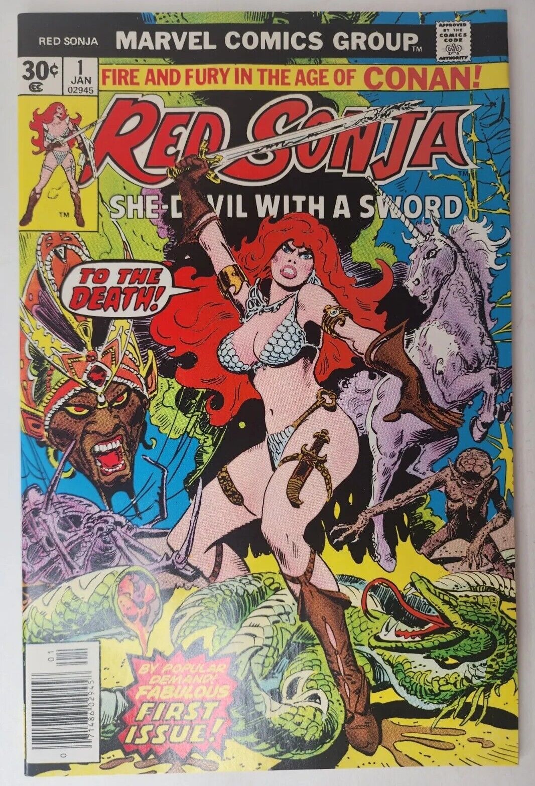 Vintage Marvel Comics Group Sonja #1 (1977) - *The Blood of the Unicorn*