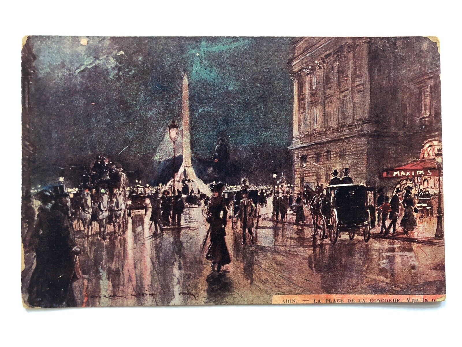 Paris - La Place De La Concorde Oil Painting French France European Postcard