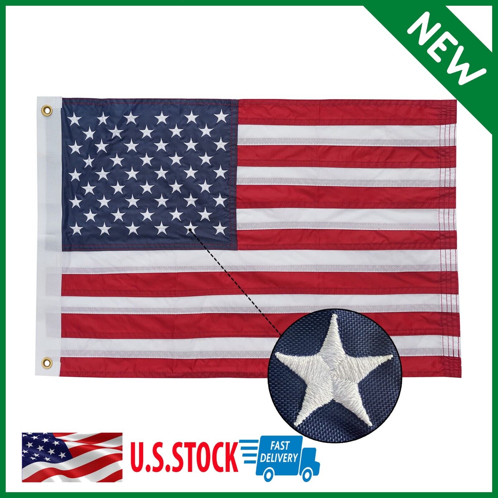 American Flag 12x18 Inch Us Flag for Outside Made in USA Heavy Duty