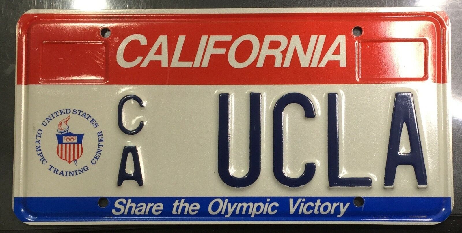 ☆ UCLA - Genuine California Personalized License Plate Set of 2 BRUINS Olympics