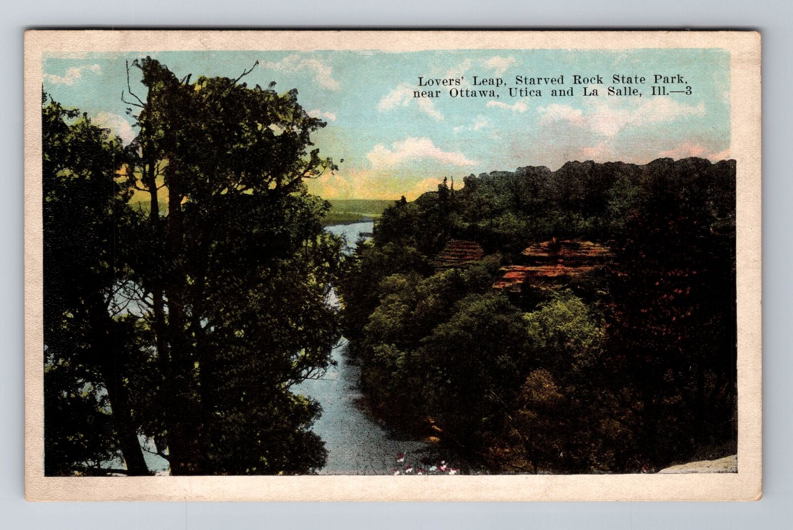 La Salle IL- Illinois, Lovers Leap, Starved Rock, Antique, Vintage Postcard