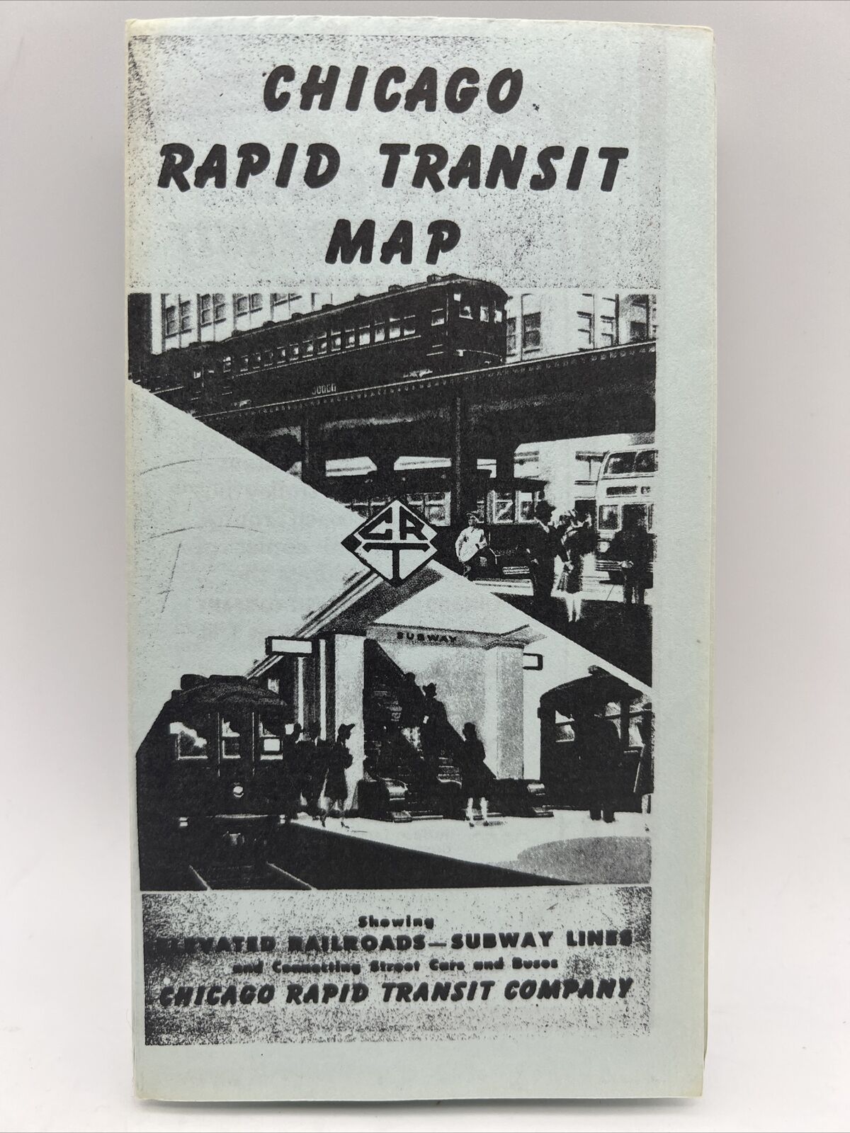 1943 CHICAGO RAPID TRANSIT COMPANY MAP Railroads Subway Lines L Train Loop City