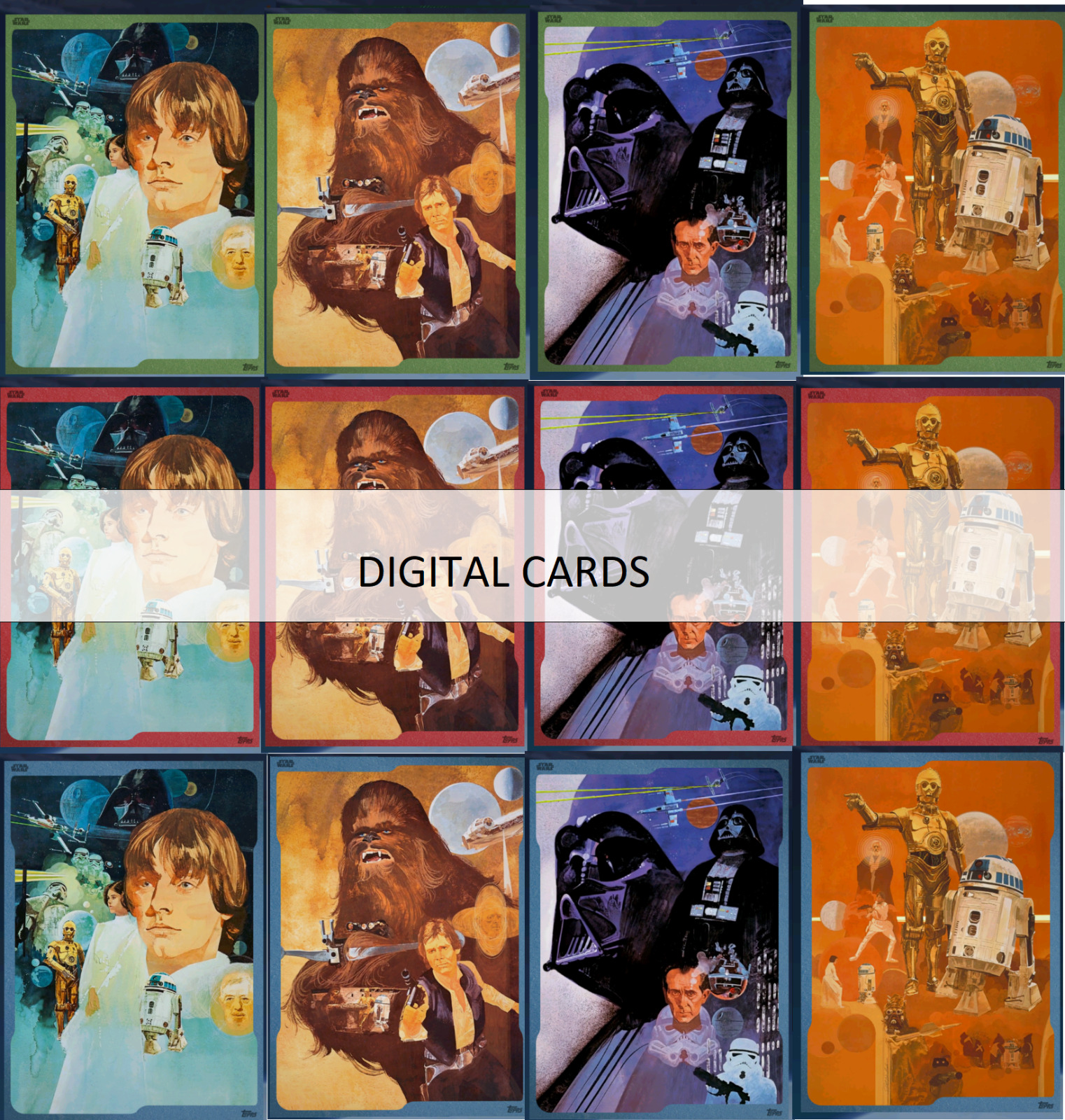 Topps Star Wars Card Trader Galactic Vintage Posters Blue Red Green WORKBENCH